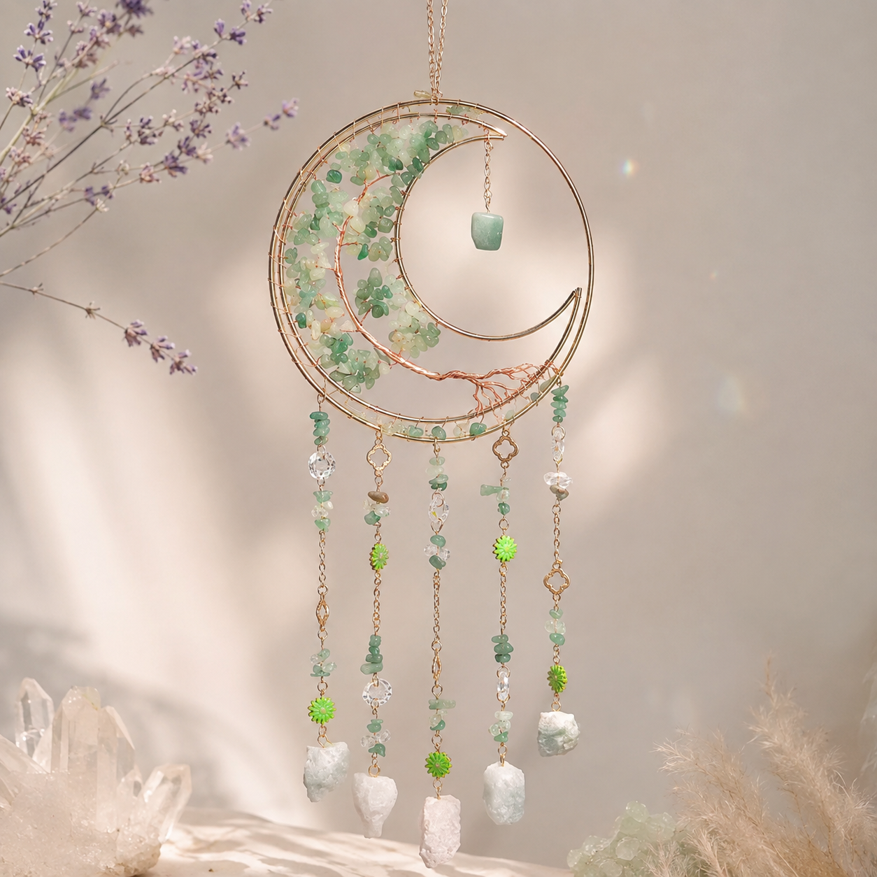 Lunar Crystal Dreamcatcher