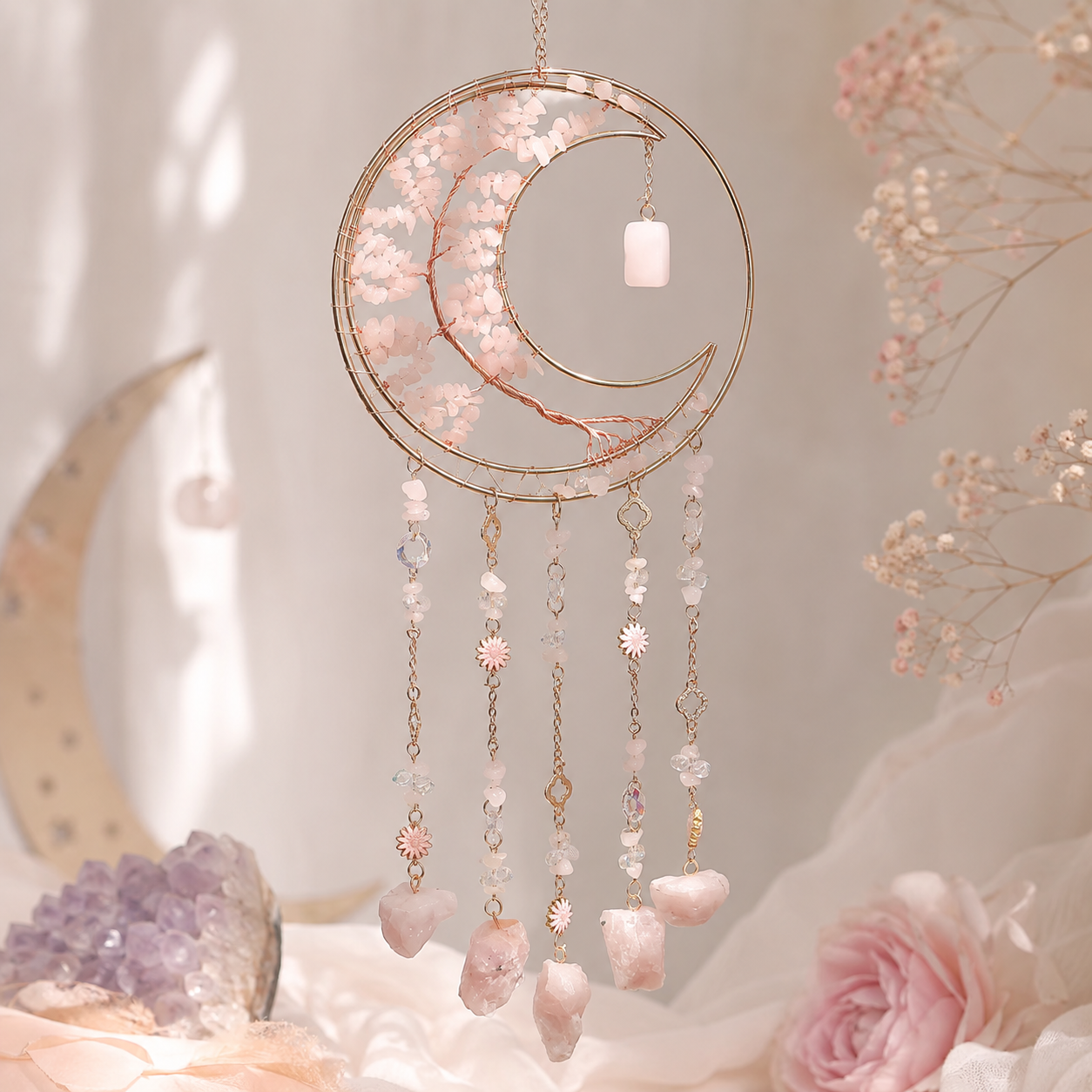 Lunar Crystal Dreamcatcher